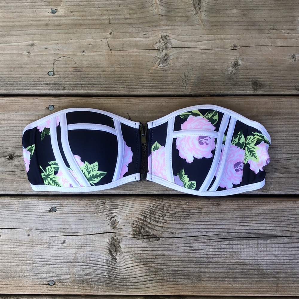 Floral Strapless Bikini Top SHEIN (Size S)
